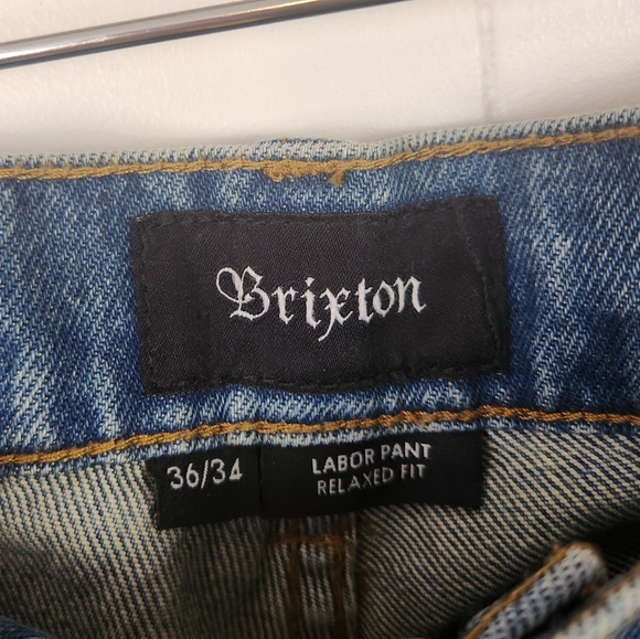Brixton Jeans The Labor Pant Relaxed Fit Size 36x34 Mens Denim Straight Leg - Picture 8 of 13
